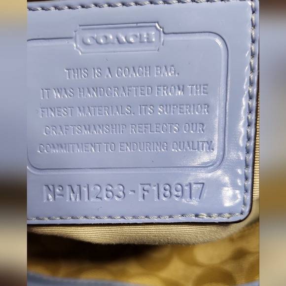 (SOLD) Coach Peyton Signature Heritage Tote Bag Sky #18917 - Picture 10 of 10